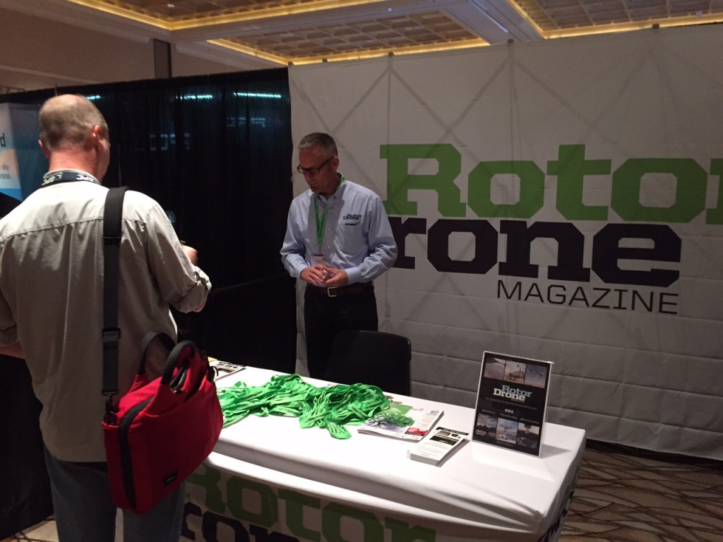 Mitch Brian at the RotorDrone Magazine booth at Interdone Las Vegas. 