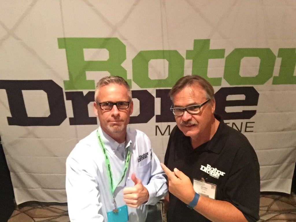 Mitch Brian and John Reid at the RotorDrone booth at InterDrone 