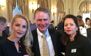 Yvonne DeFrancesco and Erica Driver pictured with Wes Bush, Chairman, Chief Executive Officer and President, Northrop Grumman Corporation.